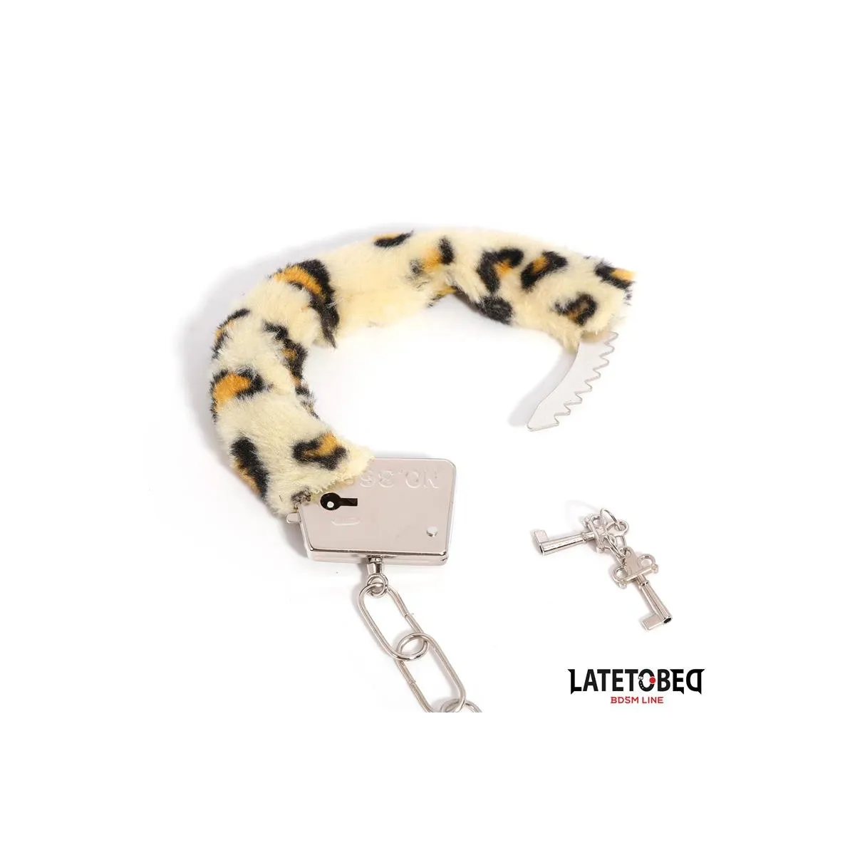 FELL-METALLFESSEL MIT LEOPARDENMUSTER VON LATETOBED BDSM LINE