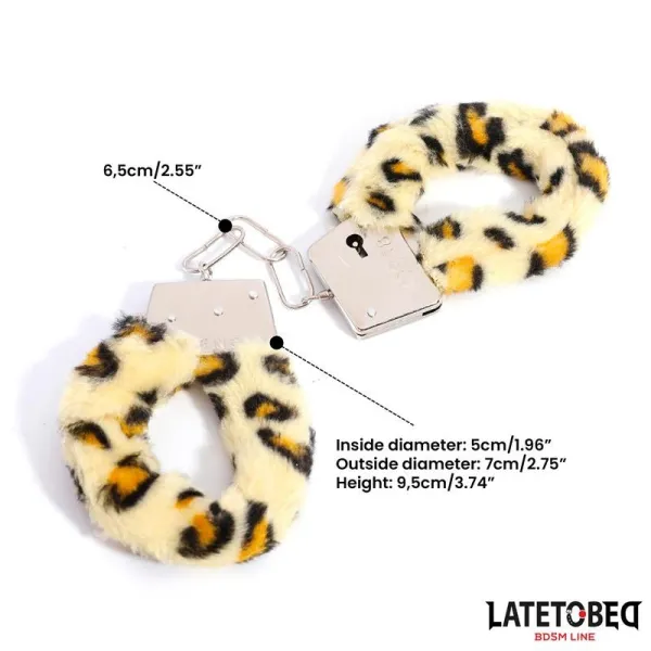FELL-METALLFESSEL MIT LEOPARDENMUSTER VON LATETOBED BDSM LINE