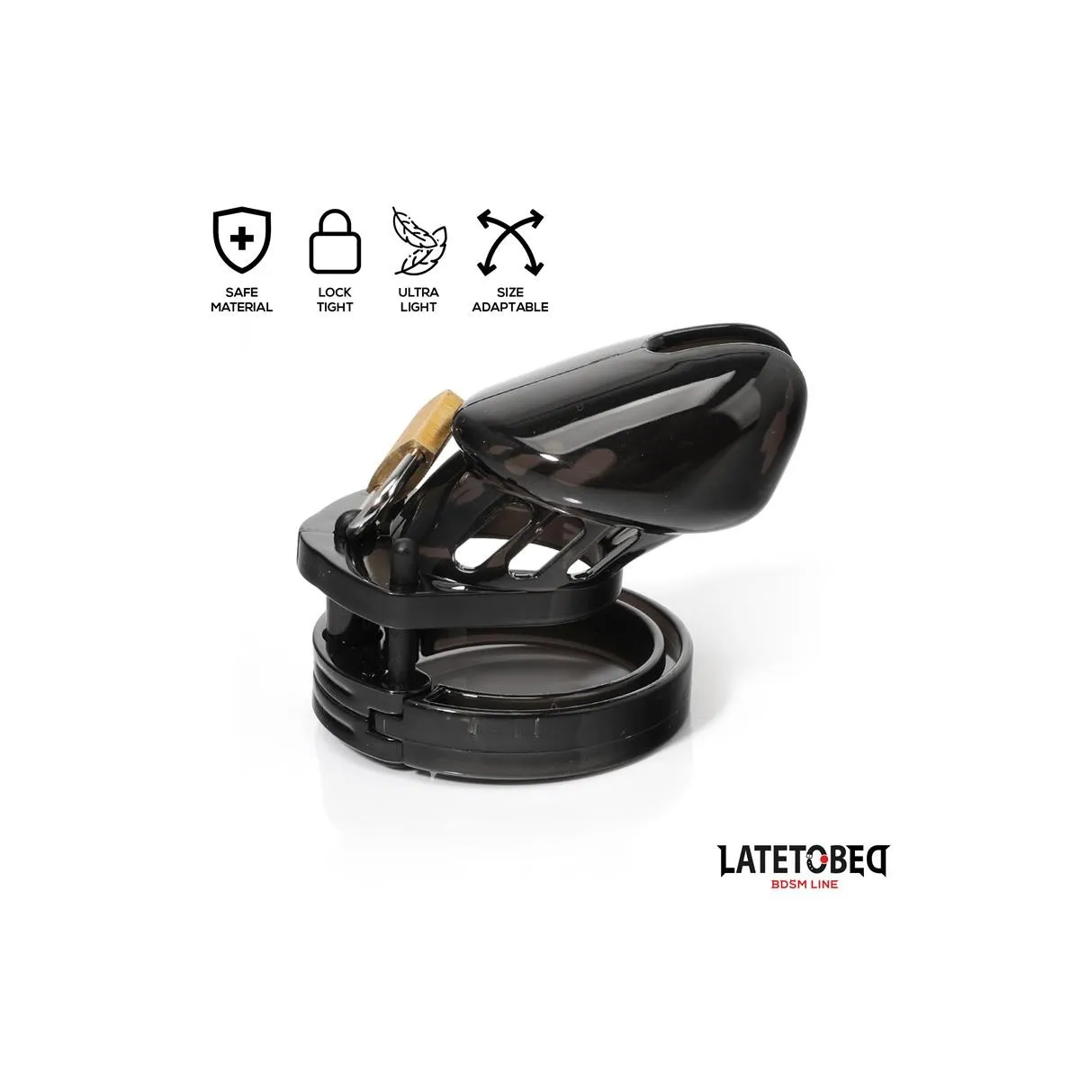 KEUSCHHEITSKÄFIG FÜR DEN PENIS, KURZ, SCHWARZ VON LATETOBED BDSM LINE