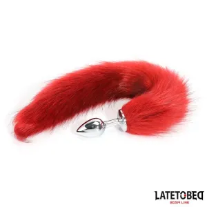 ANALPLUG MIT SCHWANZ DUNKELROT 40 CM VON LATETOBED BDSM LINE