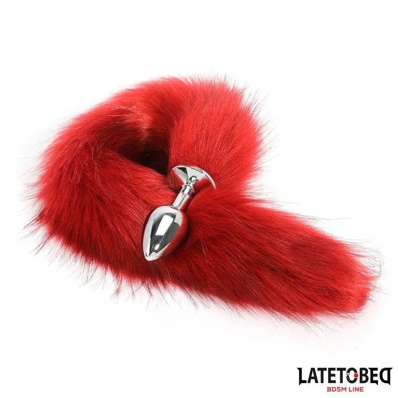 ANALPLUG MIT SCHWANZ DUNKELROT 40 CM VON LATETOBED BDSM LINE 2