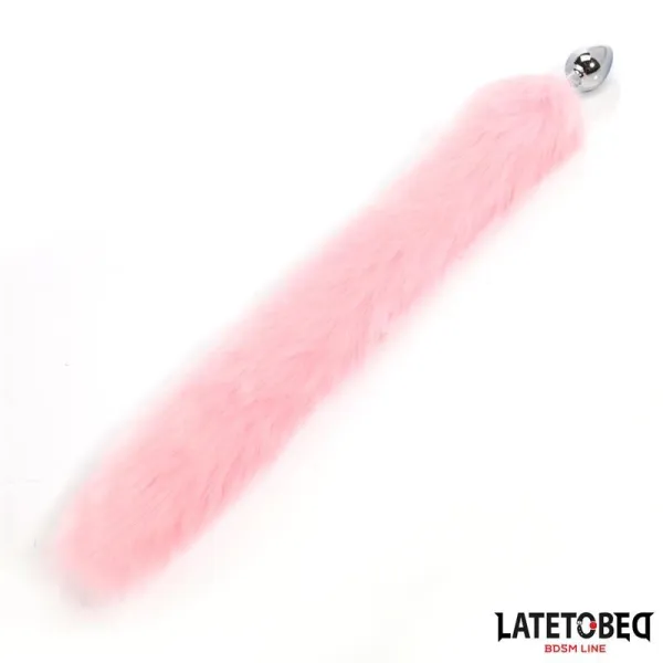 ANALPLUG MIT FUCHSSCHWANZ, ROSA, 40 CM VON LATETOBED BDSM LINE