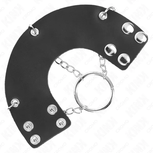 ♥ PENISRING 4 CM KETTE 7 CM METALL MIT LEDERGURTE VON KINK RING POWER ♥