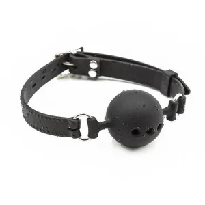 Silikon-Ball Gag Atmungsaktiver verstellbarer Ball 4 cm Größe S Schwarz von Latetobed Bdsm Line kaufen | Fesselliebe