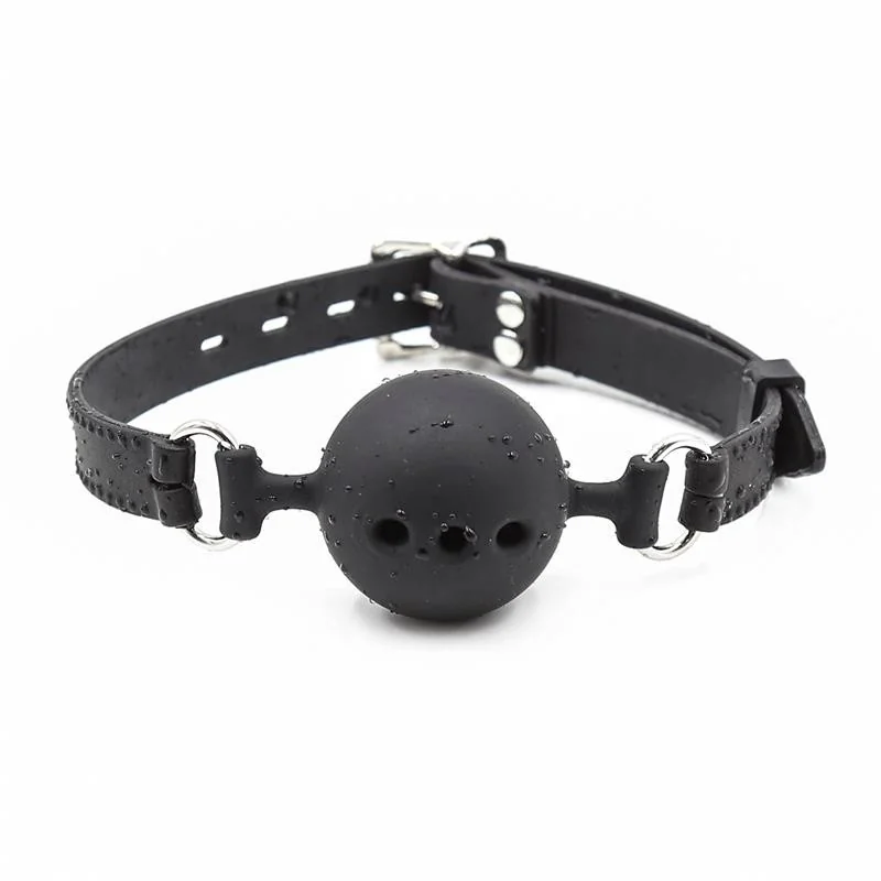 Silikon-Ball Gag Atmungsaktiver verstellbarer Ball 4 cm Größe S Schwarz von Latetobed Bdsm Line kaufen | Fesselliebe 2