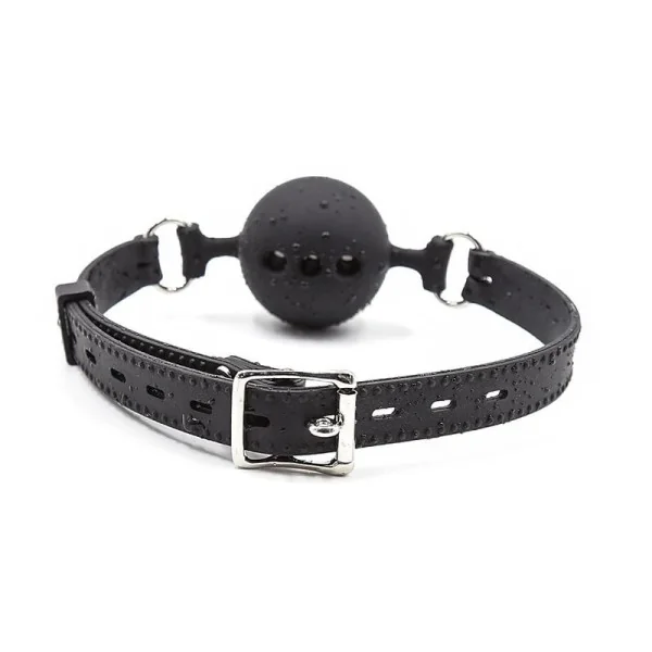 Silikon-Ball Gag Atmungsaktiver verstellbarer Ball 4 cm Größe S Schwarz von Latetobed Bdsm Line kaufen | Fesselliebe
