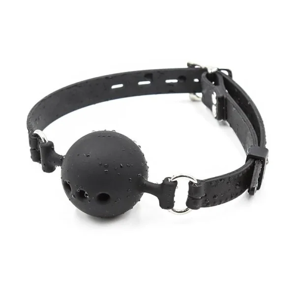 Silikon-Ball Gag Atmungsaktiver verstellbarer Ball 4 cm Größe S Schwarz von Latetobed Bdsm Line kaufen | Fesselliebe