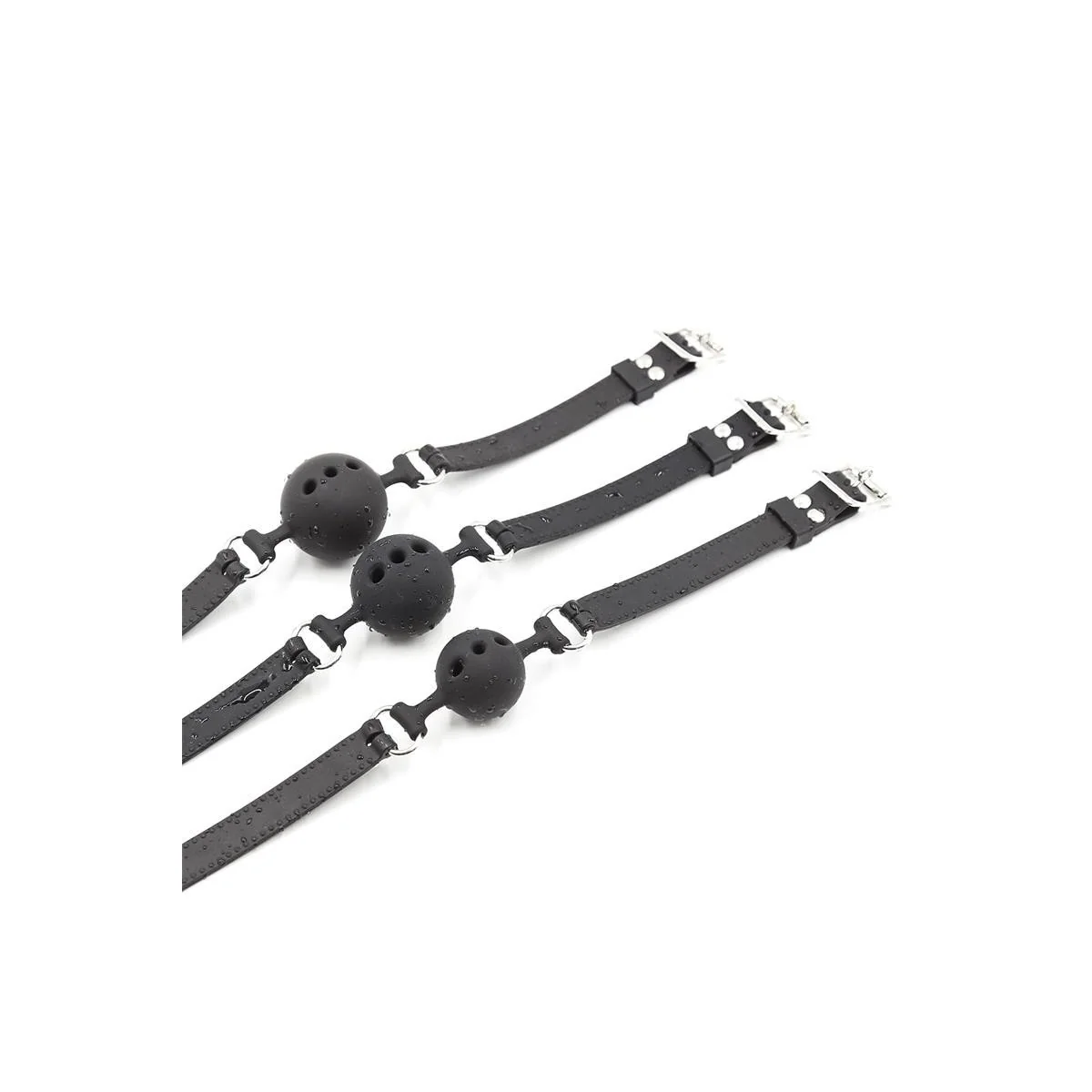 Silikon-Ball Gag Atmungsaktiver verstellbarer Ball 4 cm Größe S Schwarz von Latetobed Bdsm Line kaufen | Fesselliebe