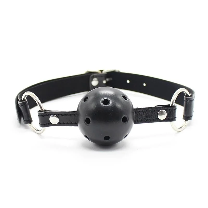 Atmungsaktiver Ballknebel 4,5 cm Schwarz von Latetobed Bdsm Line kaufen | Fesselliebe