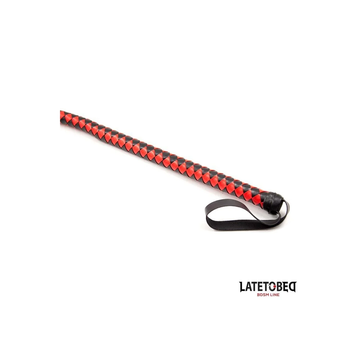 LANGE PEITSCHE, SCHWARZ UND ROT, 210 CM VON LATETOBED BDSM LINE