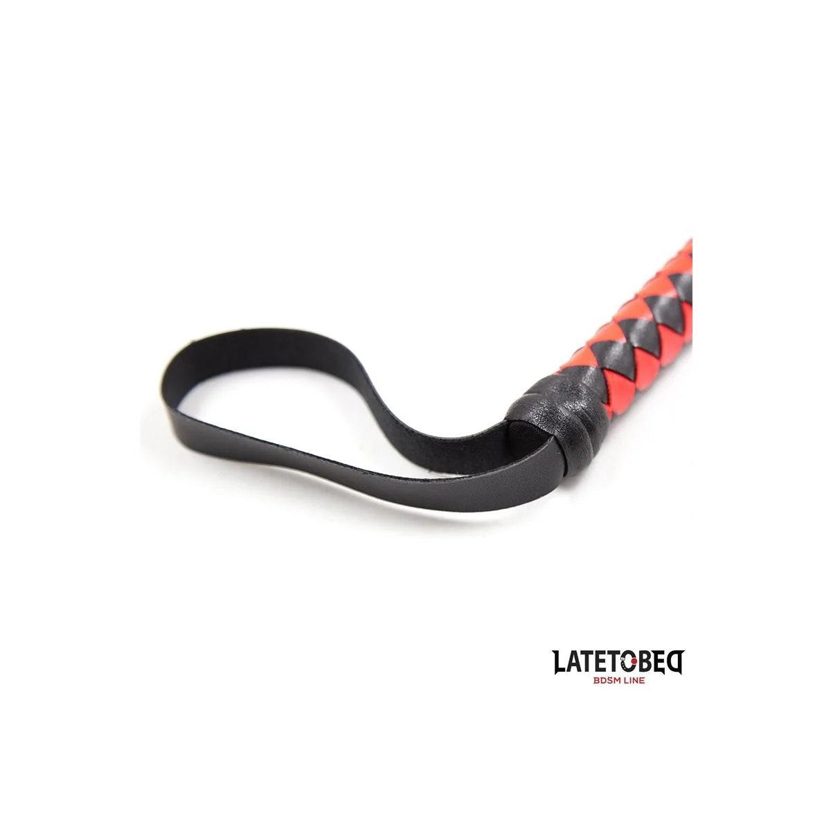 LANGE PEITSCHE, SCHWARZ UND ROT, 210 CM VON LATETOBED BDSM LINE