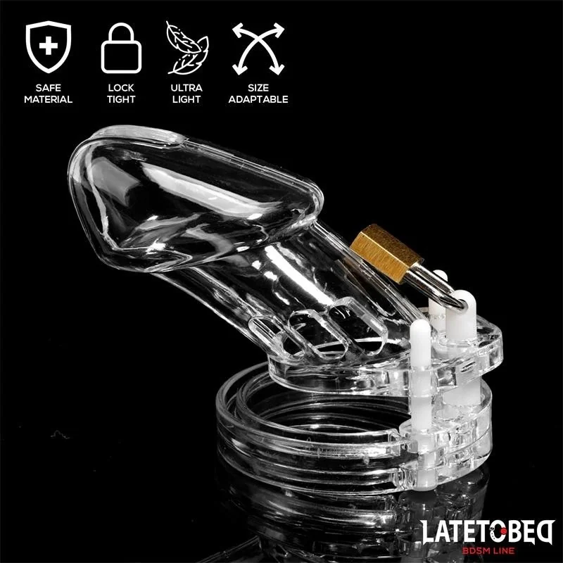 KEUSCHHEITSKÄFIG FÜR DEN PENIS, LANG, TRANSPARENT VON LATETOBED BDSM LINE