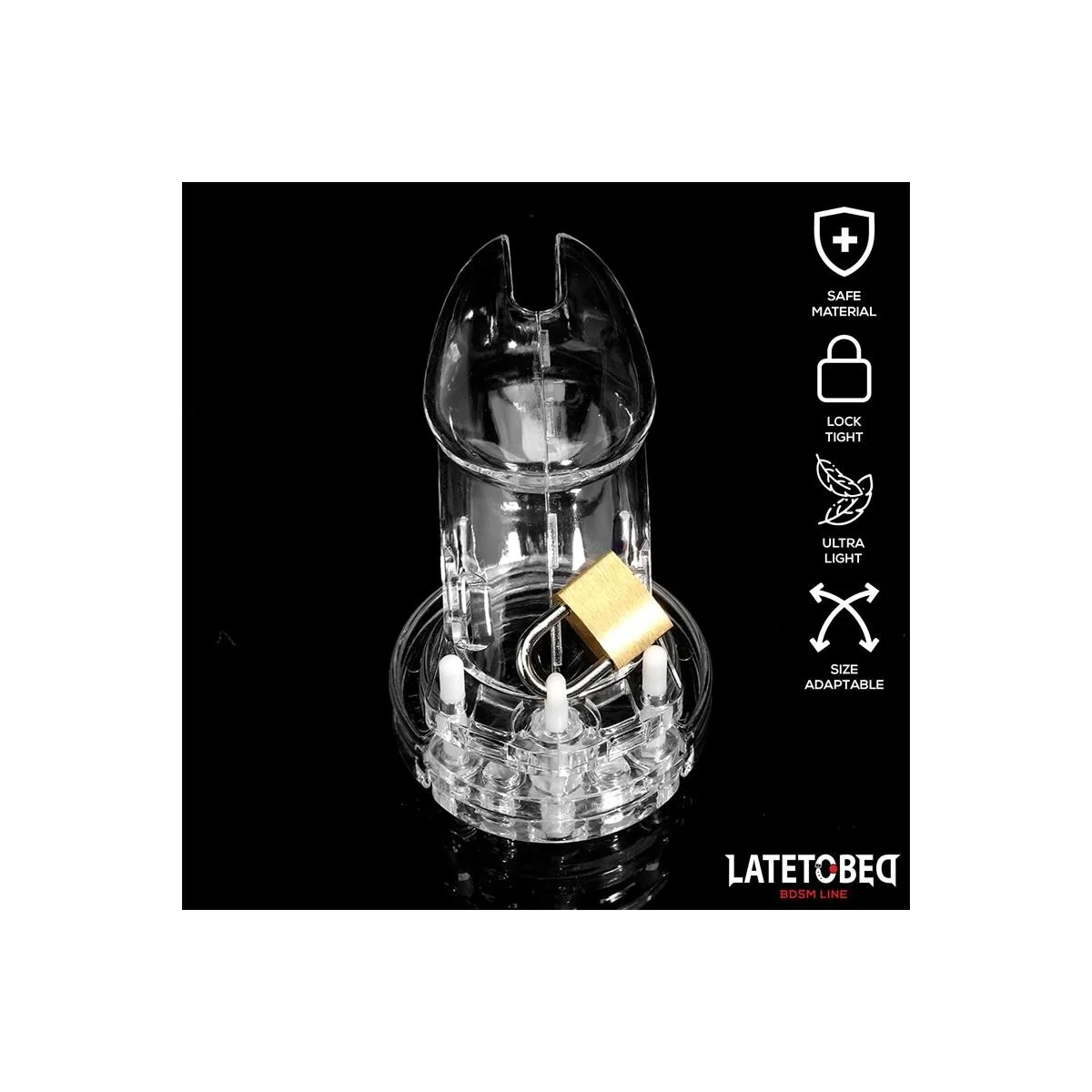 KEUSCHHEITSKÄFIG FÜR DEN PENIS, LANG, TRANSPARENT VON LATETOBED BDSM LINE