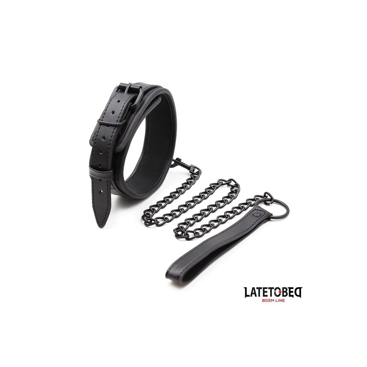 NEOPREN-BONDAGE-HALSBAND UND LEINE VON LATETOBED BDSM LINE