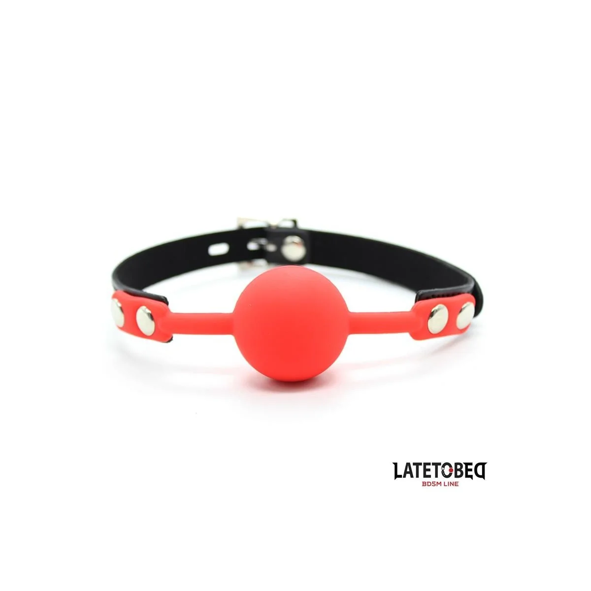 SILIKON-KUGELKNEBEL MIT VORHÄNGESCHLOSS ROT VON LATETOBED BDSM LINE