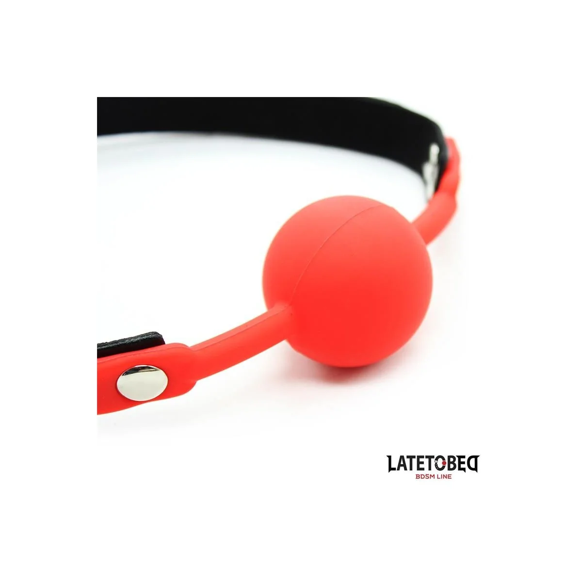 SILIKON-KUGELKNEBEL MIT VORHÄNGESCHLOSS ROT VON LATETOBED BDSM LINE