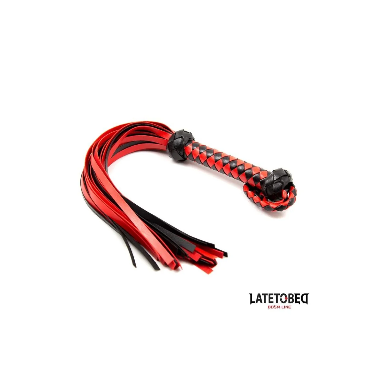 GESTREIFTER STACHEL-FLOGGER ROT UND SCHWARZ VON LATETOBED BDSM LINE