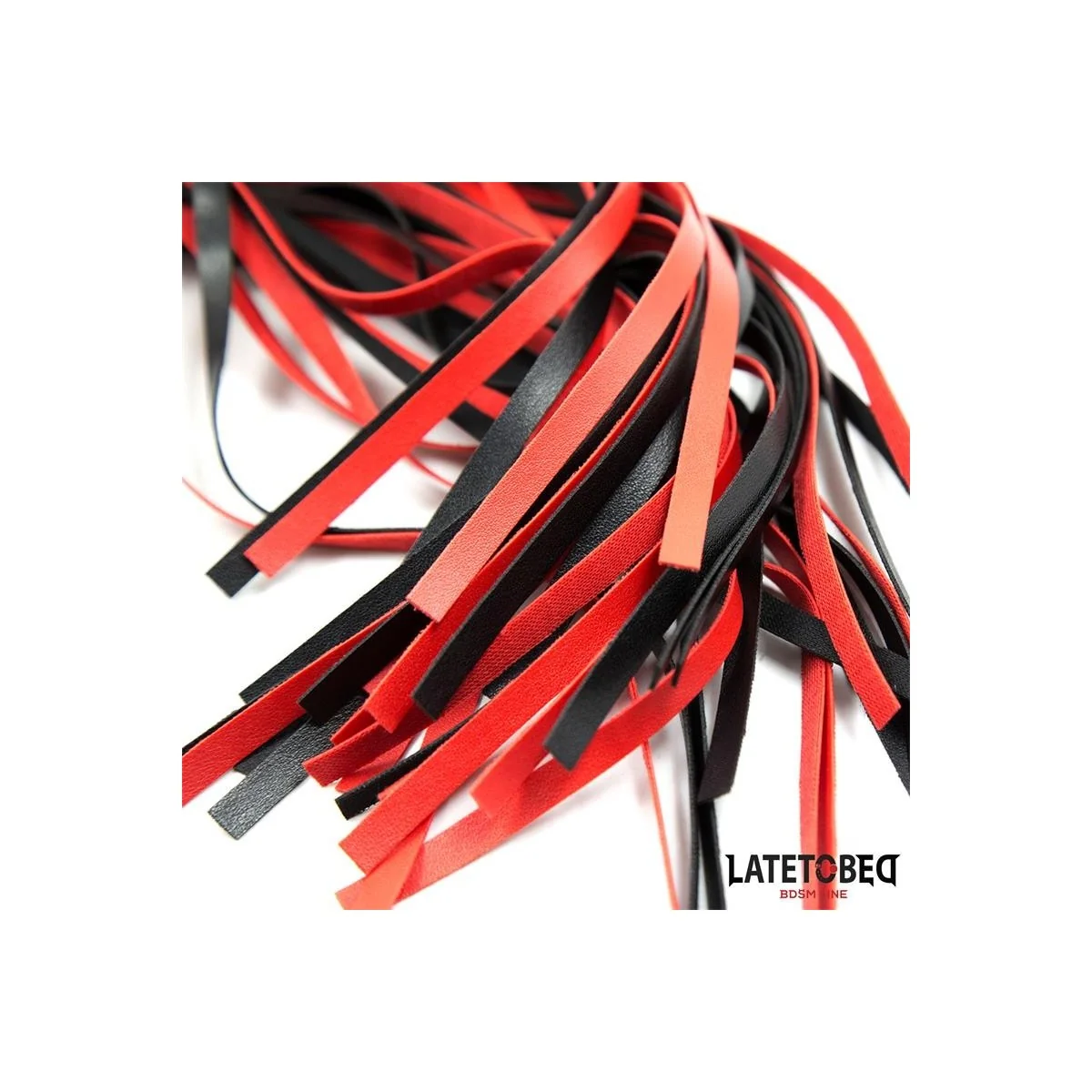 GESTREIFTER STACHEL-FLOGGER ROT UND SCHWARZ VON LATETOBED BDSM LINE