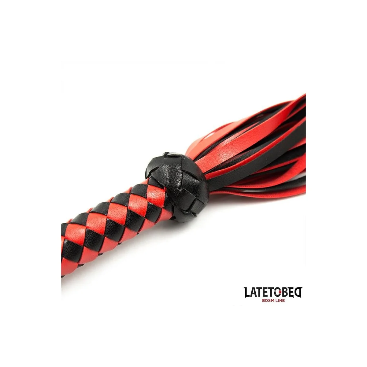 GESTREIFTER STACHEL-FLOGGER ROT UND SCHWARZ VON LATETOBED BDSM LINE