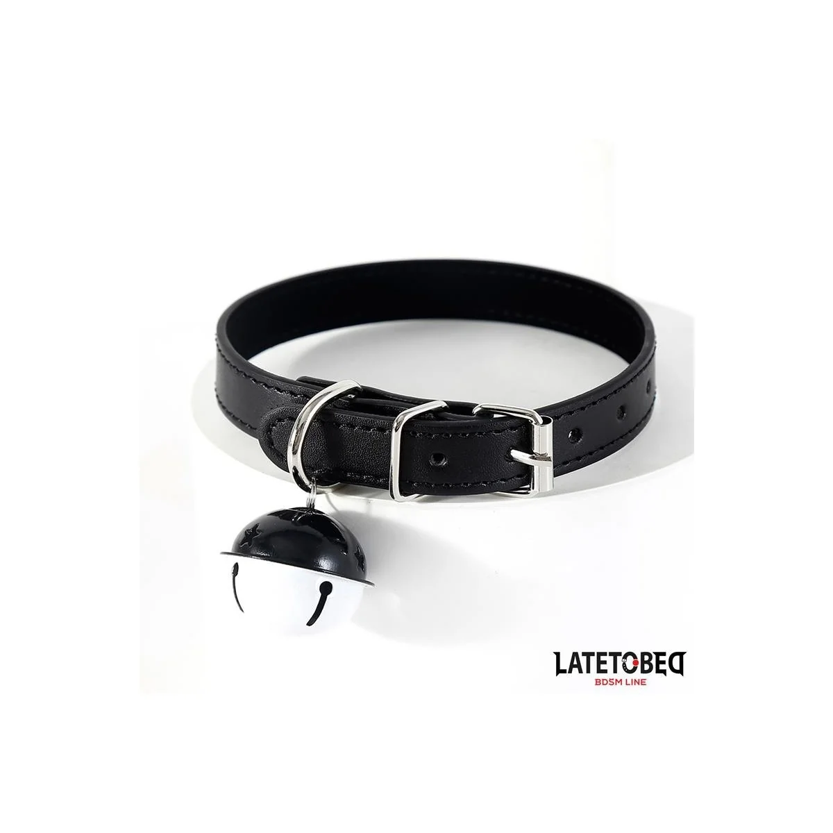 HALSBAND MIT GLOCKE SCHWARZ VERSTELLBAR VON LATETOBED BDSM LINE