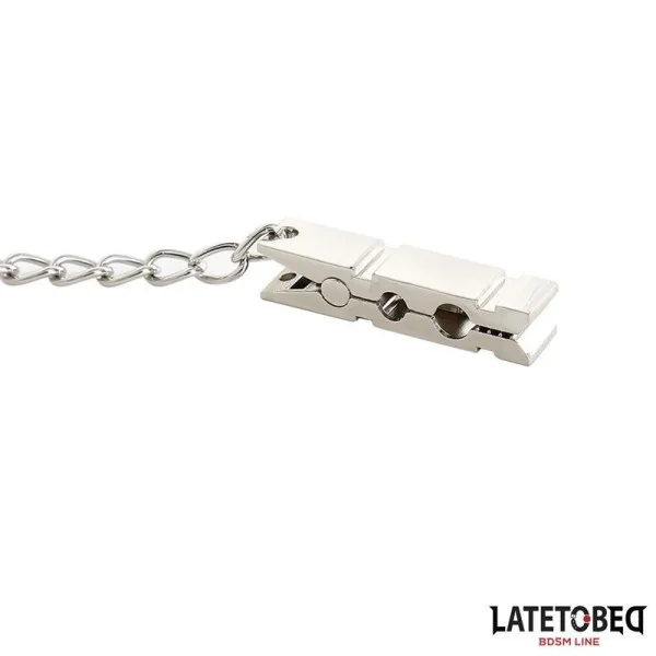 KETTEN-NIPPELKLEMMEN ZINK 40,5 CM VON LATETOBED BDSM LINE
