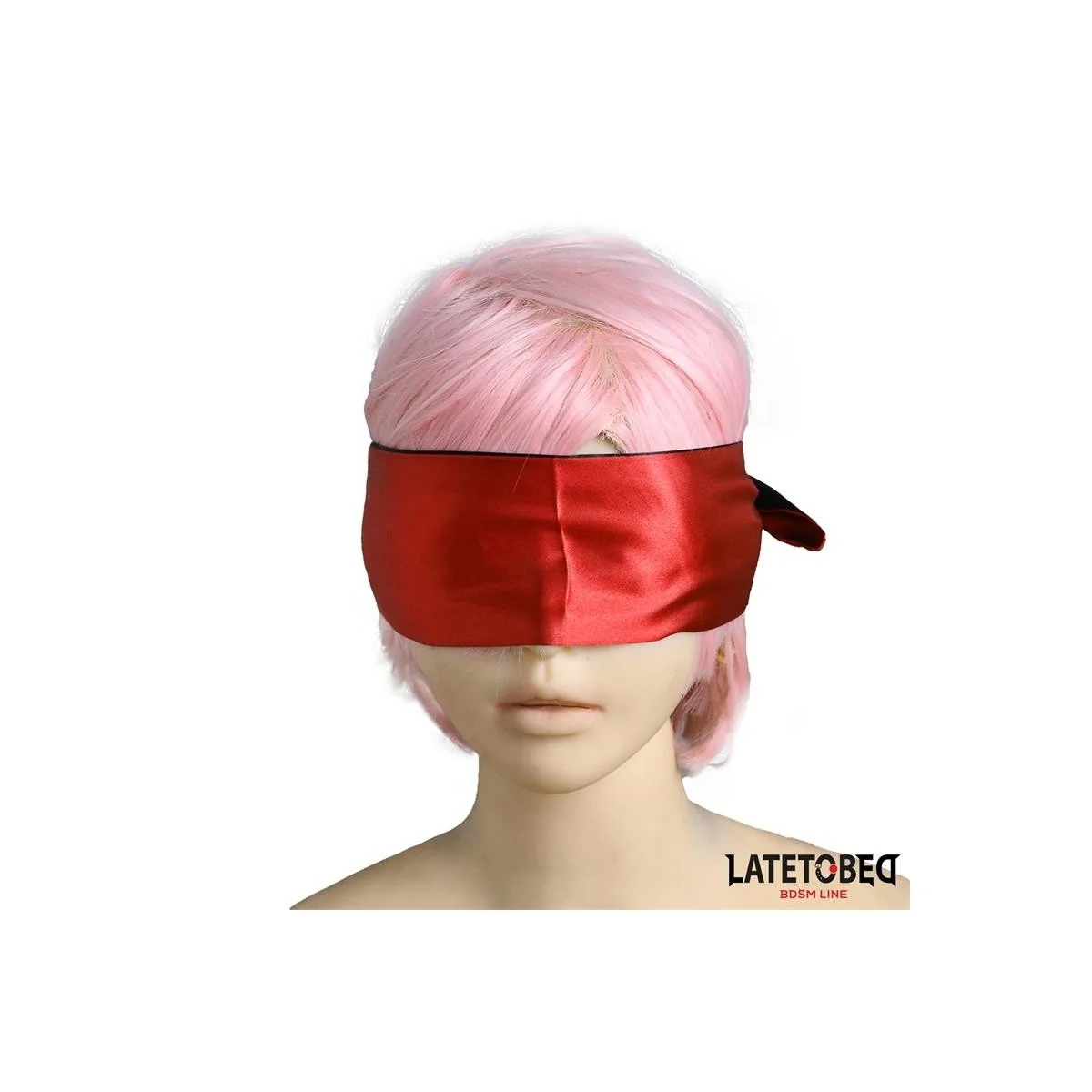 SATIN-AUGENBINDE ROT UND SCHWARZ VON LATETOBED BDSM LINE