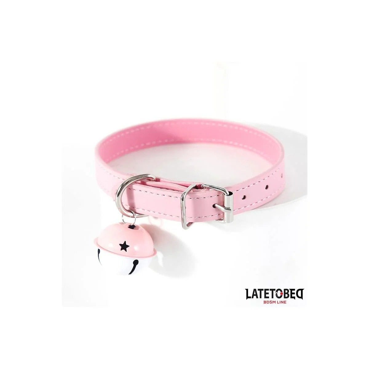 HALSBAND MIT GLOCKE VERSTELLBAR ROSA VON LATETOBED BDSM LINE