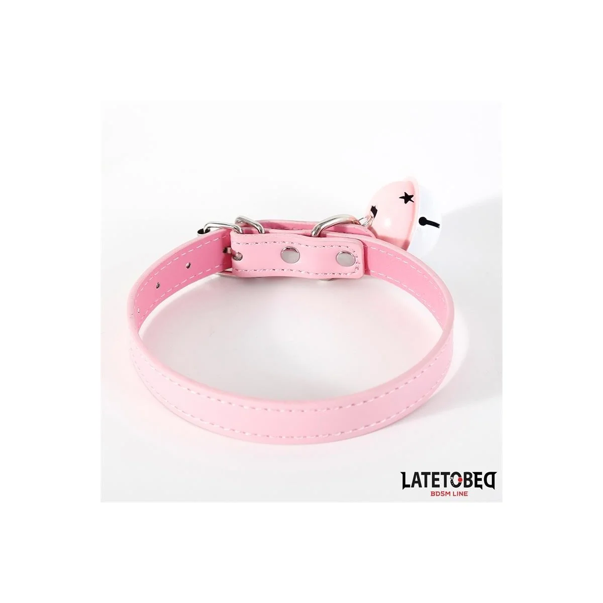 HALSBAND MIT GLOCKE VERSTELLBAR ROSA VON LATETOBED BDSM LINE