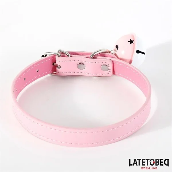 HALSBAND MIT GLOCKE VERSTELLBAR ROSA VON LATETOBED BDSM LINE