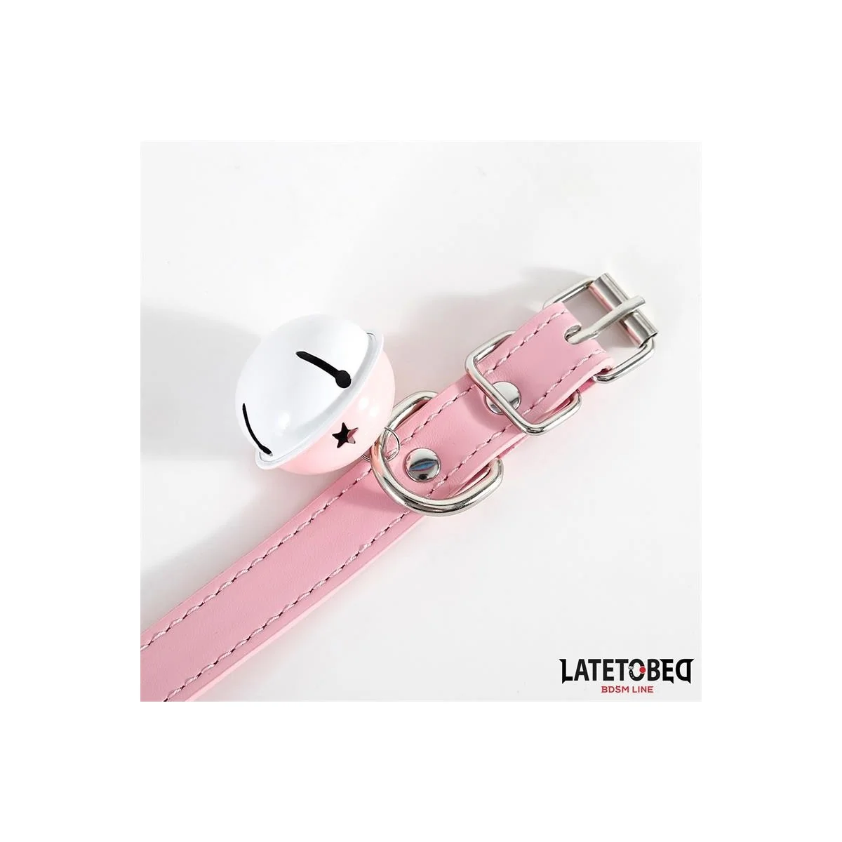 HALSBAND MIT GLOCKE VERSTELLBAR ROSA VON LATETOBED BDSM LINE