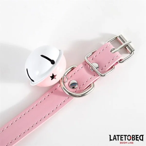HALSBAND MIT GLOCKE VERSTELLBAR ROSA VON LATETOBED BDSM LINE