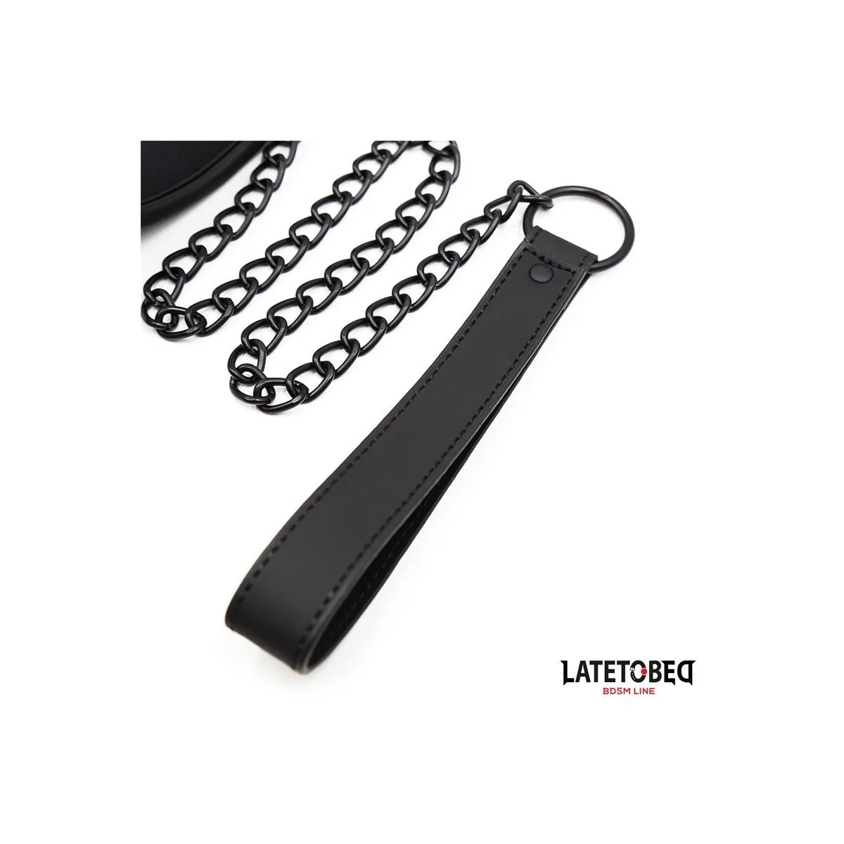 SET HALSBAND UND LEINE NEOPREN SCHWARZ VON LATETOBED BDSM LINE