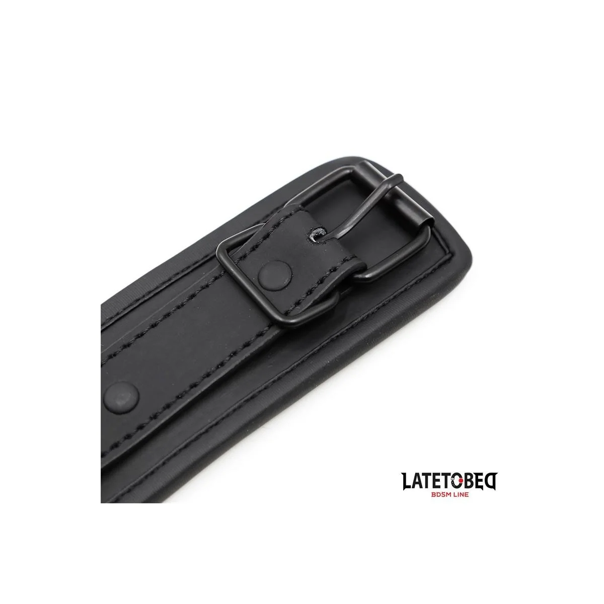 SET HALSBAND UND LEINE NEOPREN SCHWARZ VON LATETOBED BDSM LINE