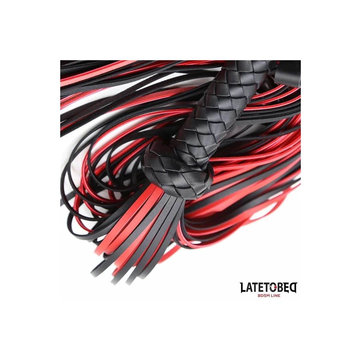 ROT-SCHWARZE PEITSCHE 65 CM VON LATETOBED BDSM LINE
