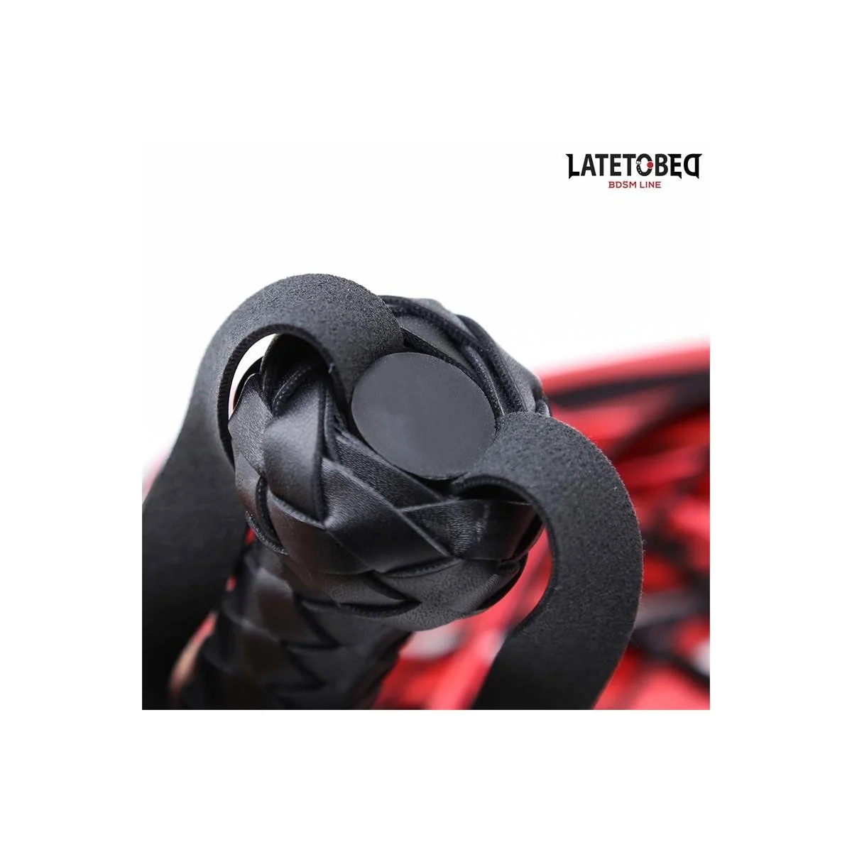 ROT-SCHWARZE PEITSCHE 65 CM VON LATETOBED BDSM LINE