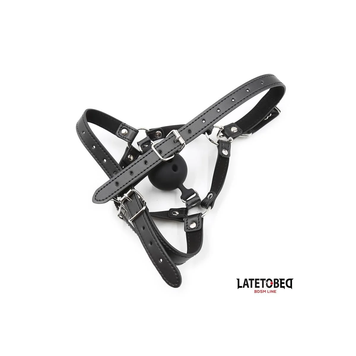 KOPFGESCHIRR MIT BALLKNEBEL UND NASENHAKEN VON LATETOBED BDSM LINE