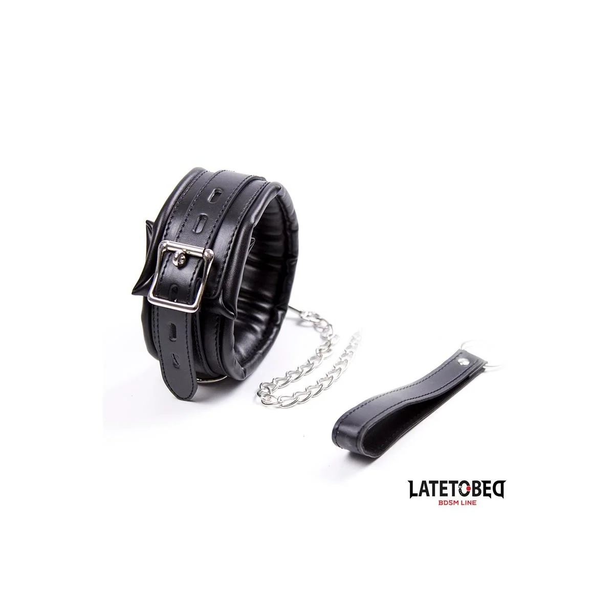 GEPOLSTERTES HALSBAND MIT LEINE VON LATETOBED BDSM LINE