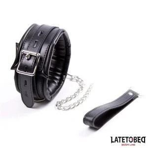 GEPOLSTERTES HALSBAND MIT LEINE VON LATETOBED BDSM LINE