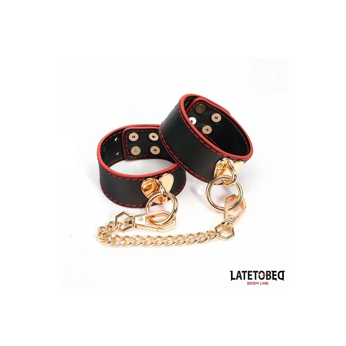 HANDFESSELN MIT GOLDENER KETTE VON LATETOBED BDSM LINE