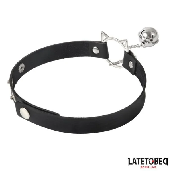 HALSBAND MIT KATZENOHREN-OHRRINGEN UND GLÖCKCHEN VON LATETOBED BDSM LINE