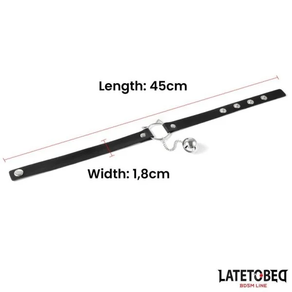 HALSBAND MIT KATZENOHREN-OHRRINGEN UND GLÖCKCHEN VON LATETOBED BDSM LINE