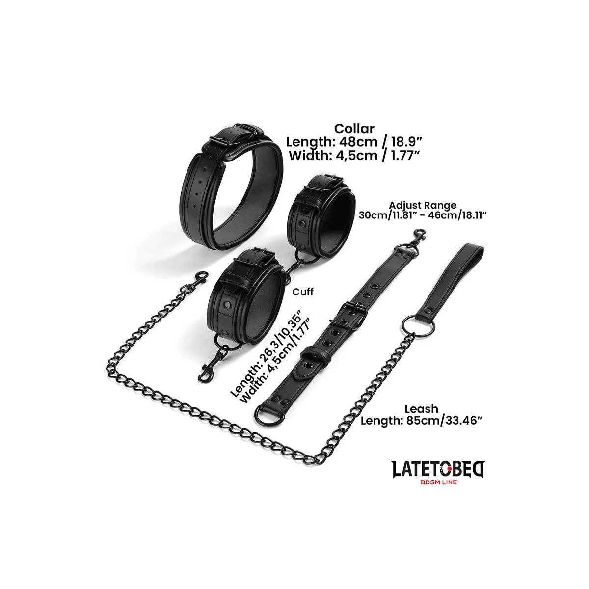 FESSELN FÜR NACKEN UND HANDGELENKE VON LATETOBED BDSM LINE