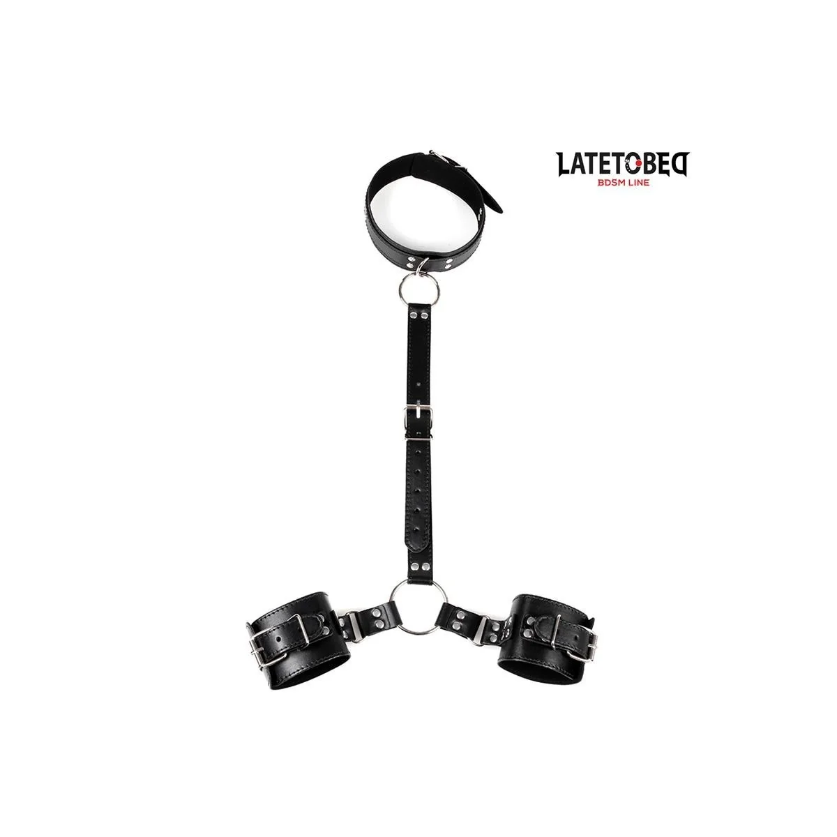 HALSBAND UND HANDFESSELN VON LATETOBED BDSM LINE