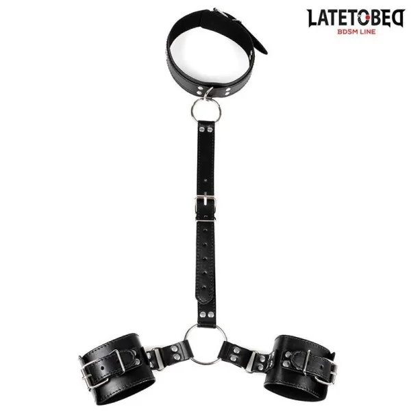 HALSBAND UND HANDFESSELN VON LATETOBED BDSM LINE