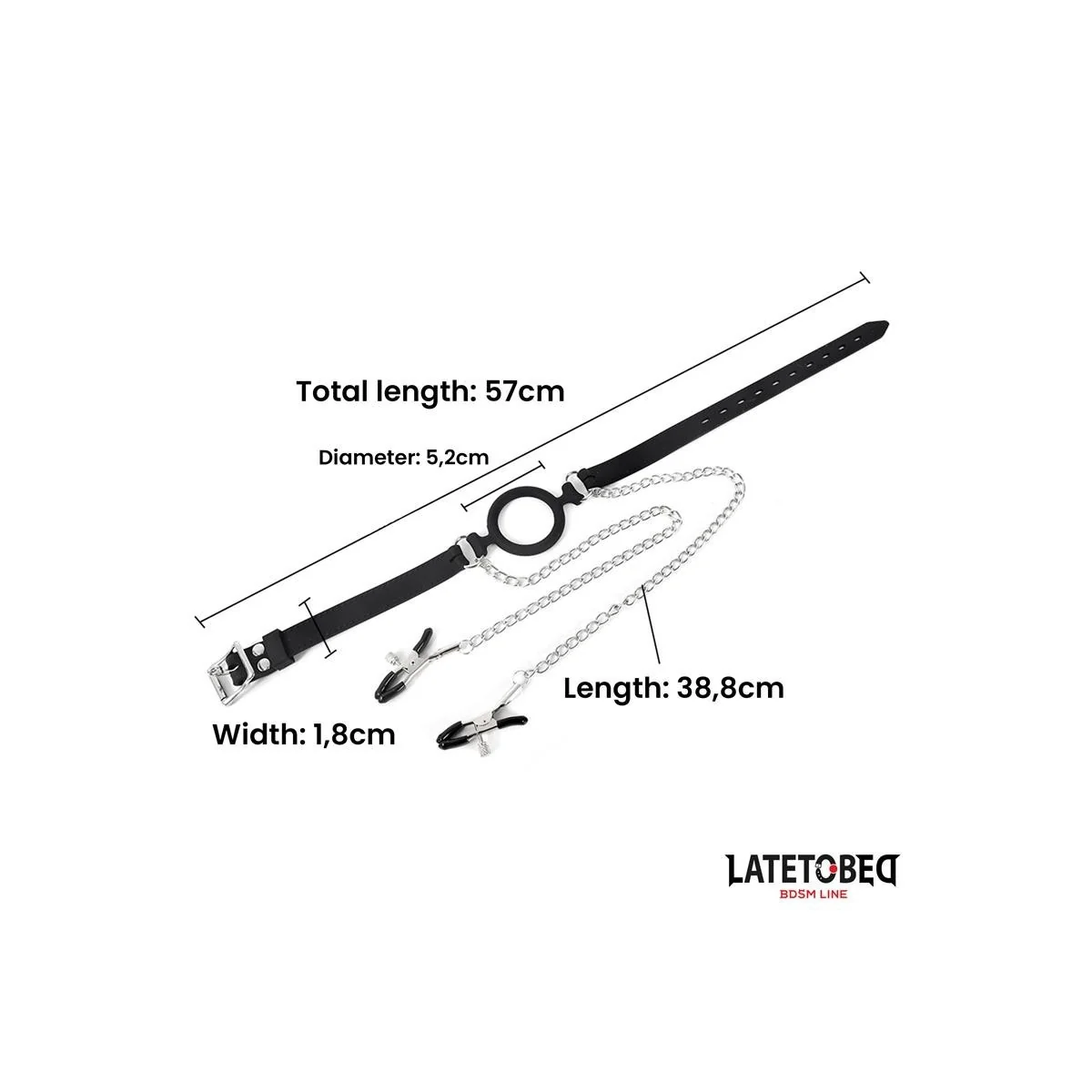 MUNDKNEBEL MIT NIPPELKLEMMEN VON LATETOBED BDSM LINE