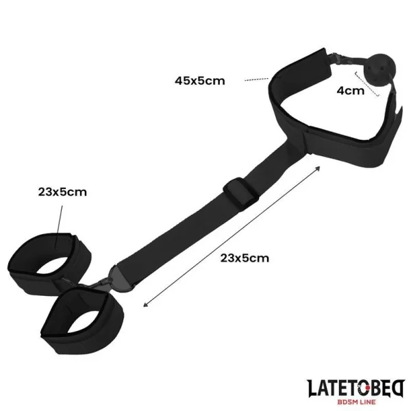 KNEBELKUGEL UND FESSELN VON LATETOBED BDSM LINE