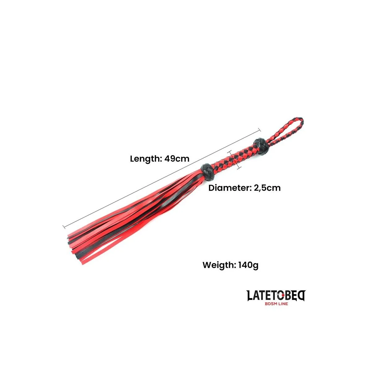 GEFLOCHTENER FLOGGER 49 CM VON LATETOBED BDSM LINE