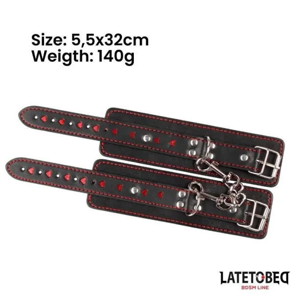 FUSSFESSEL MIT KETTE UND HERZEN VON LATETOBED BDSM LINE