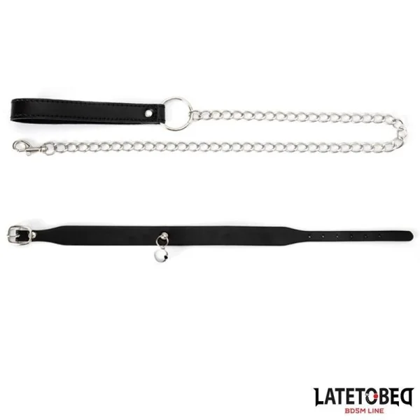 HALSBAND MIT GLOCKE UND LEINE VON LATETOBED BDSM LINE