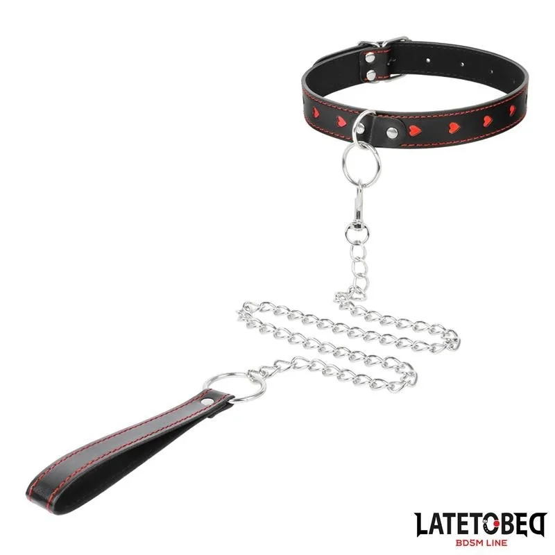 HALSBAND MIT LEINE 52 CM VON LATETOBED BDSM LINE